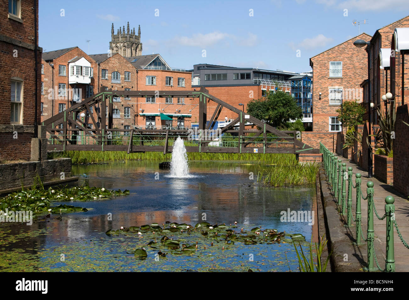 calls landing by river aire Leeds city centre West Yorkshire England uk gb Stock Photo