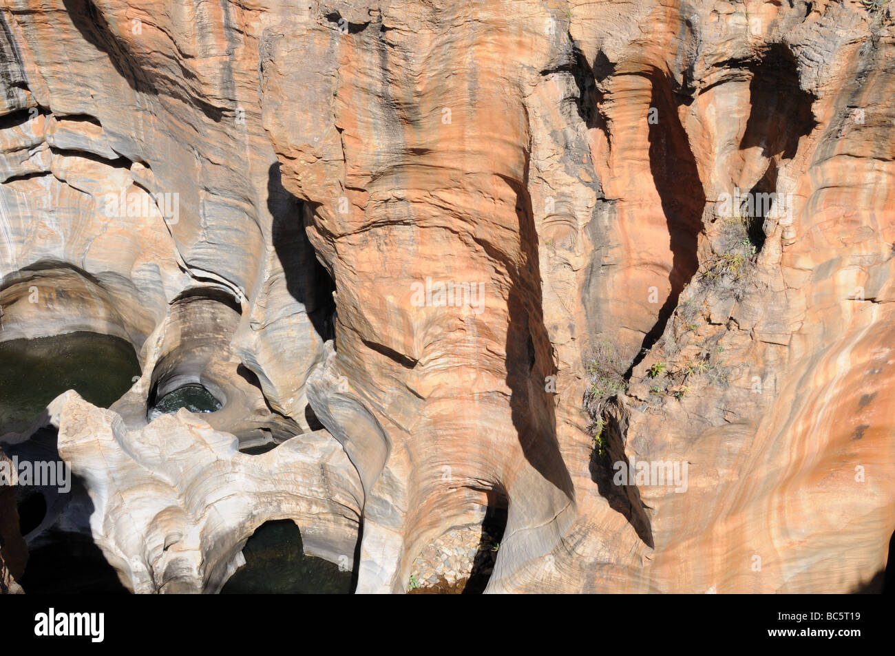 Rock Formations at Blyde River Canyon Bourks luck Potholes Drakensberg Escarpments South Africa Stock Photo