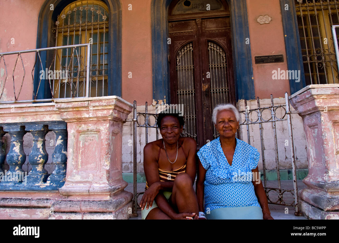 Havana capitol city of Cuba with local people portraits in their ...