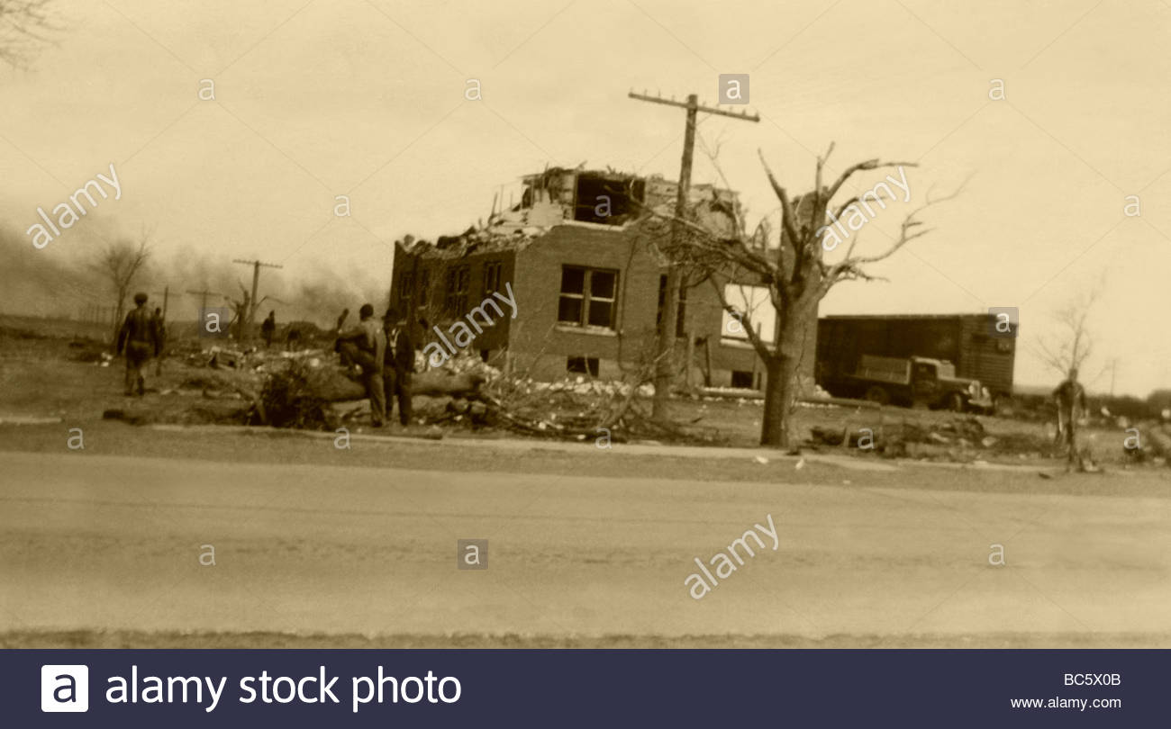 The railroad office which was hit by the South Pekin Illinois tornado