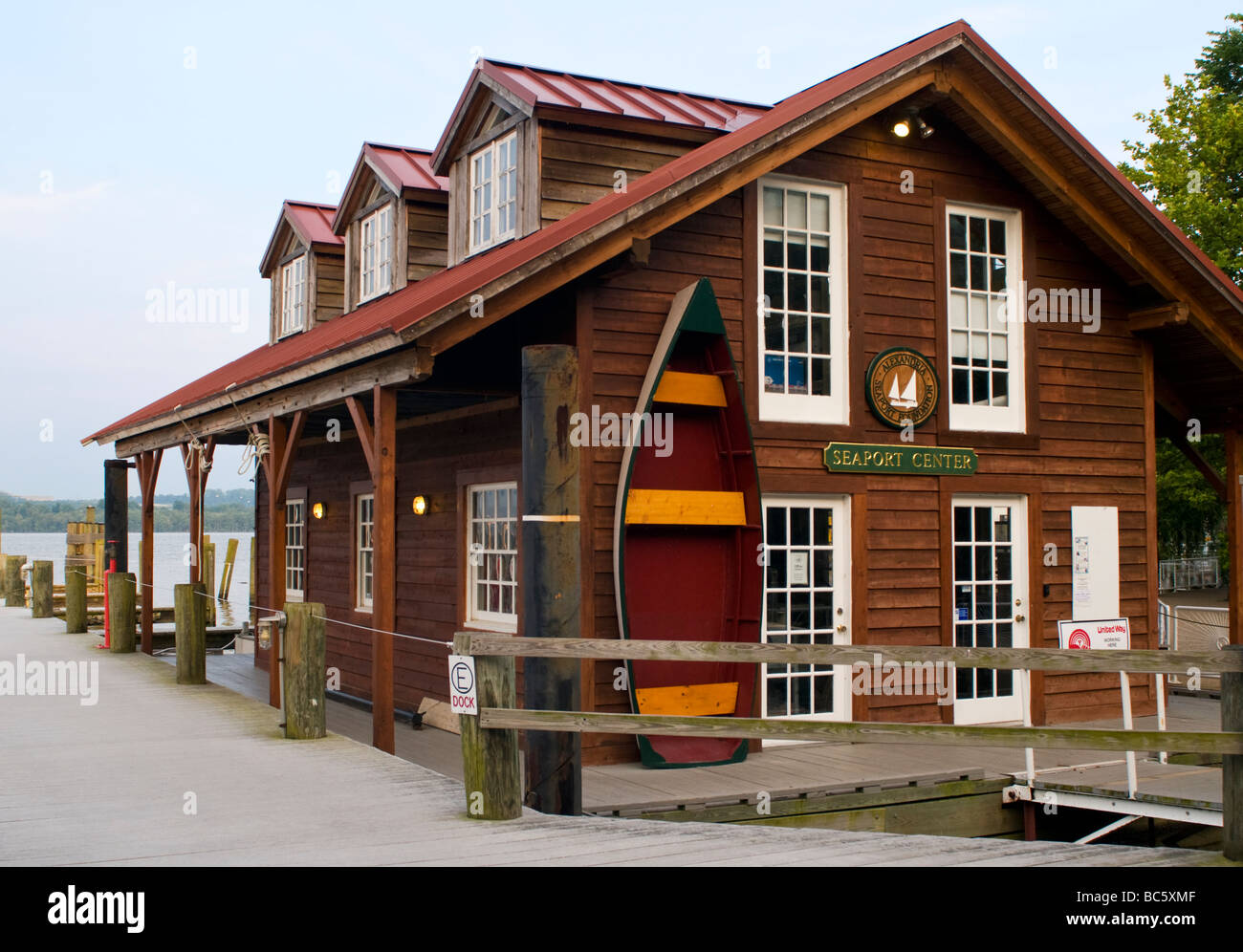 The Alexandria Seaport Foundation building on the Potomac River in Old town Alexandria, Virginia. Stock Photo