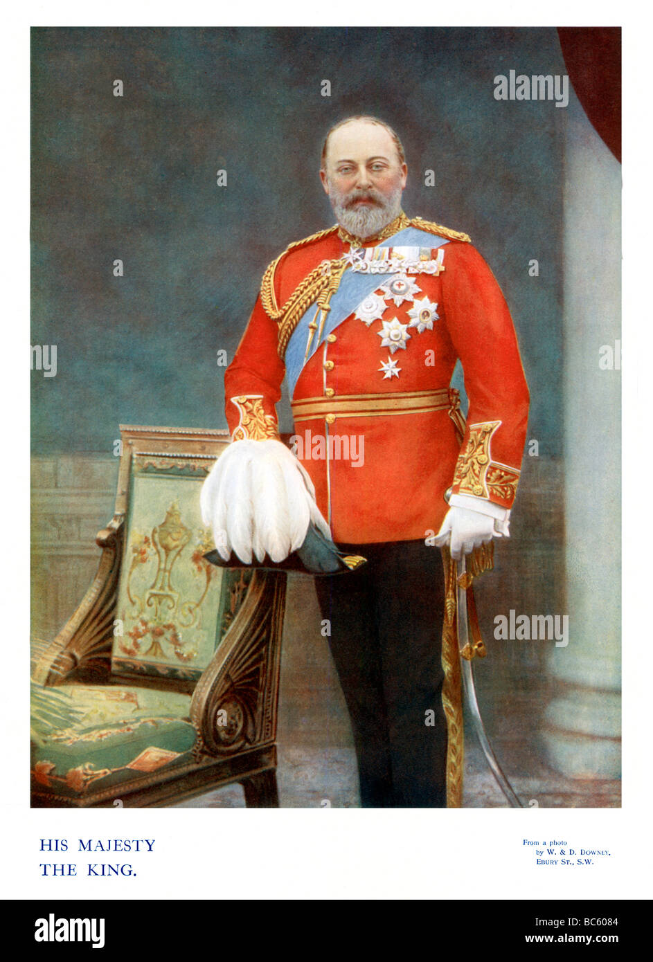 King Edward VII 1901 colour portrait photograph of the English monarch at the beginning of his reign Stock Photo