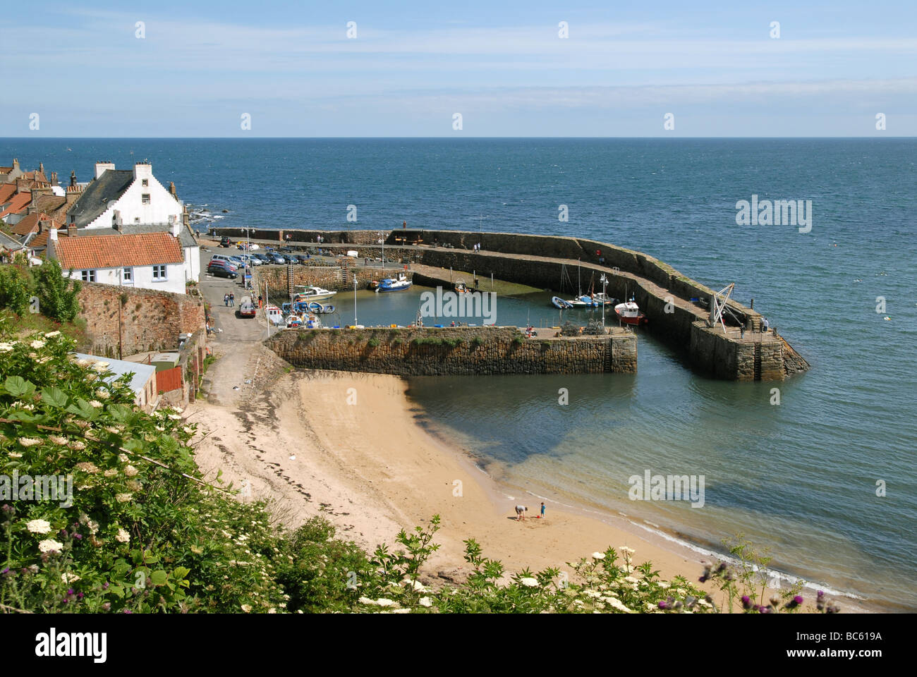 The coast on the Firth of Forth at Crail, Fife. Stock Photo