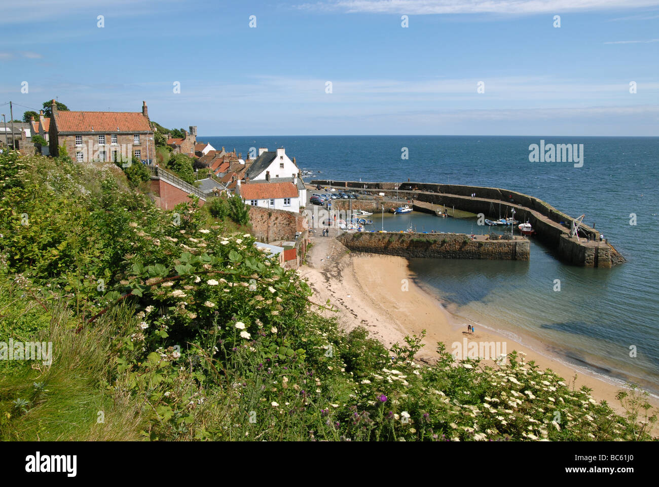 The coast on the Firth of Forth at Crail, Fife. Stock Photo
