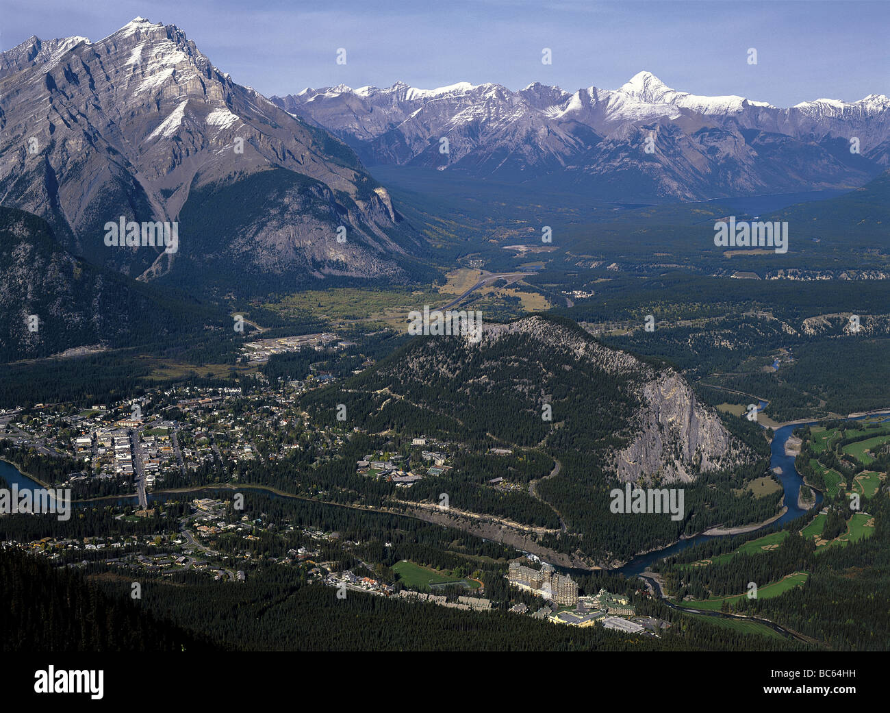 Banff National Park aerial view Alberta Canada Stock Photo - Alamy