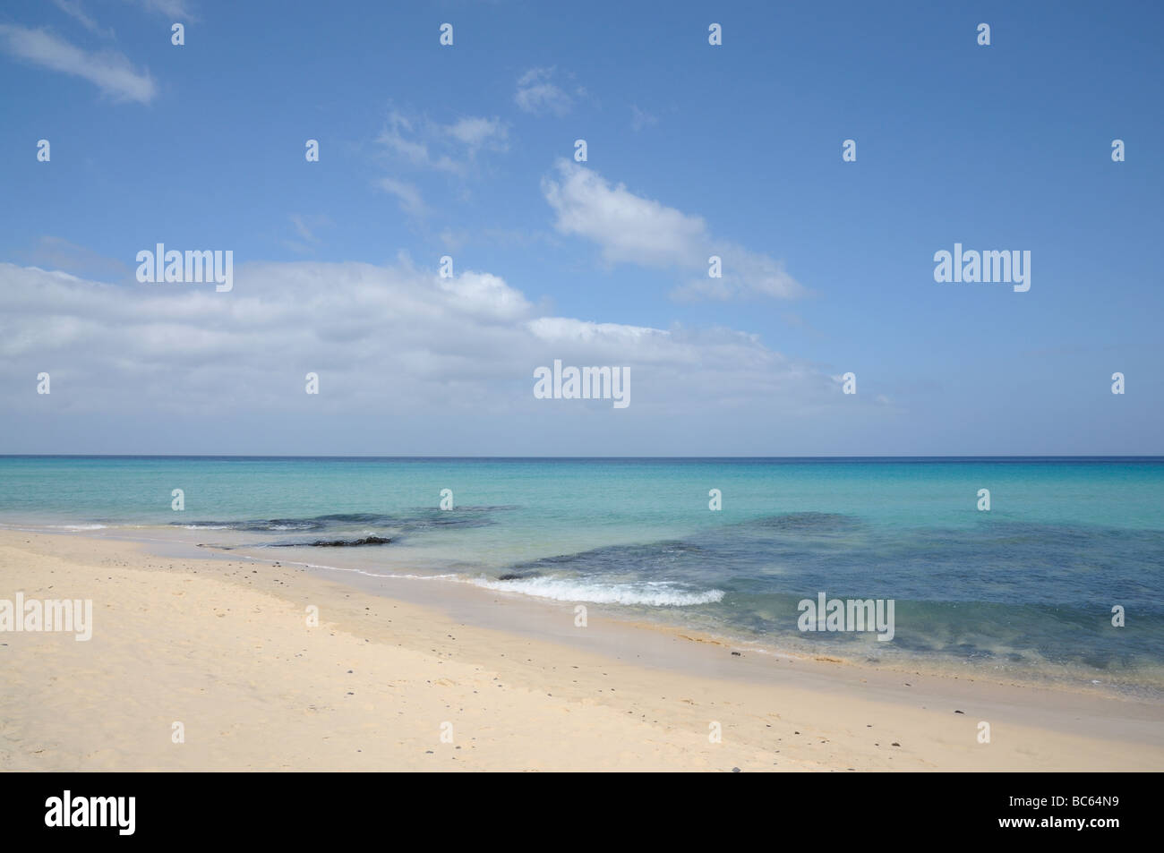 Beautiful empty beach on Canary Island Fuerteventura Stock Photo
