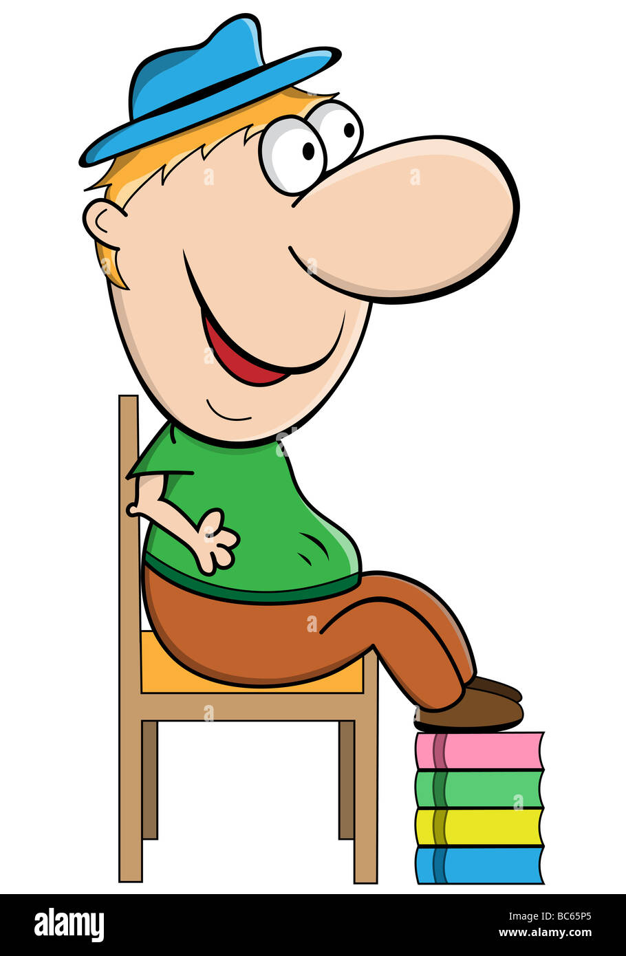 Funny Cartoon Character with Big Head and Short Body Stock Photo