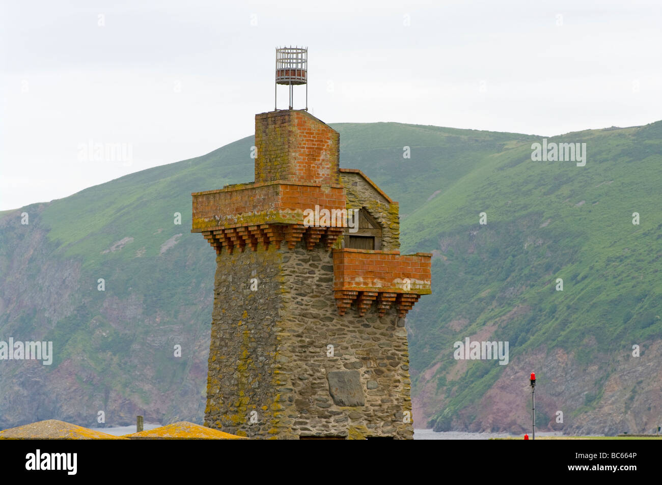 Renish Tower and Beacon at The Entrance to Lynmouth Harbour North Devon