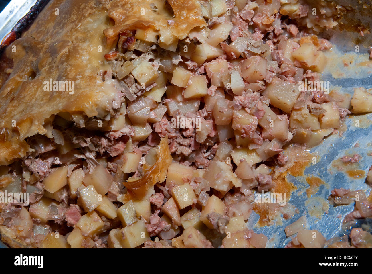 Detail of a tourtiere du Lac-Saint-Jean, a French-Canadian meal from the  region of Saguenay and Lac St-Jean in Quebec Stock Photo - Alamy
