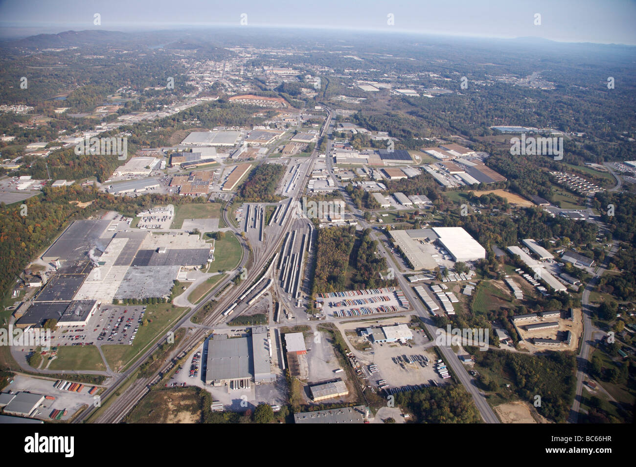 Aerial View of the city of Dalton Stock Photo Alamy