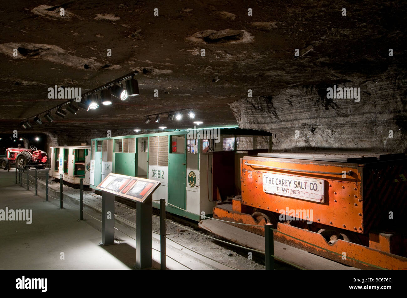 Displays in the Gallery, Kansas Underground Salt Museum, Hutchinson, Kansas. Stock Photo