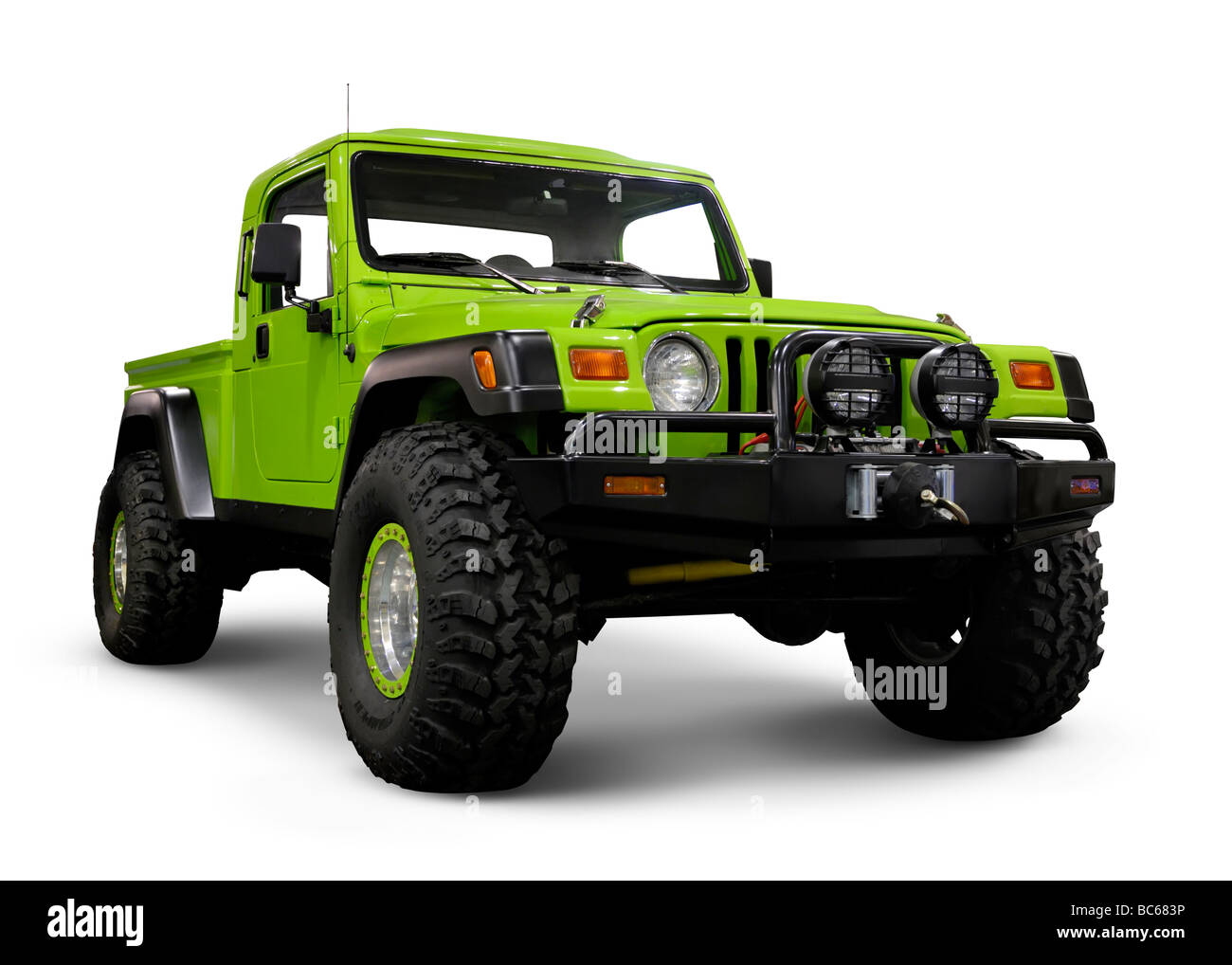 License available at MaximImages.com - Custom Jeep Wrangler TJ with large wheels Stock Photo