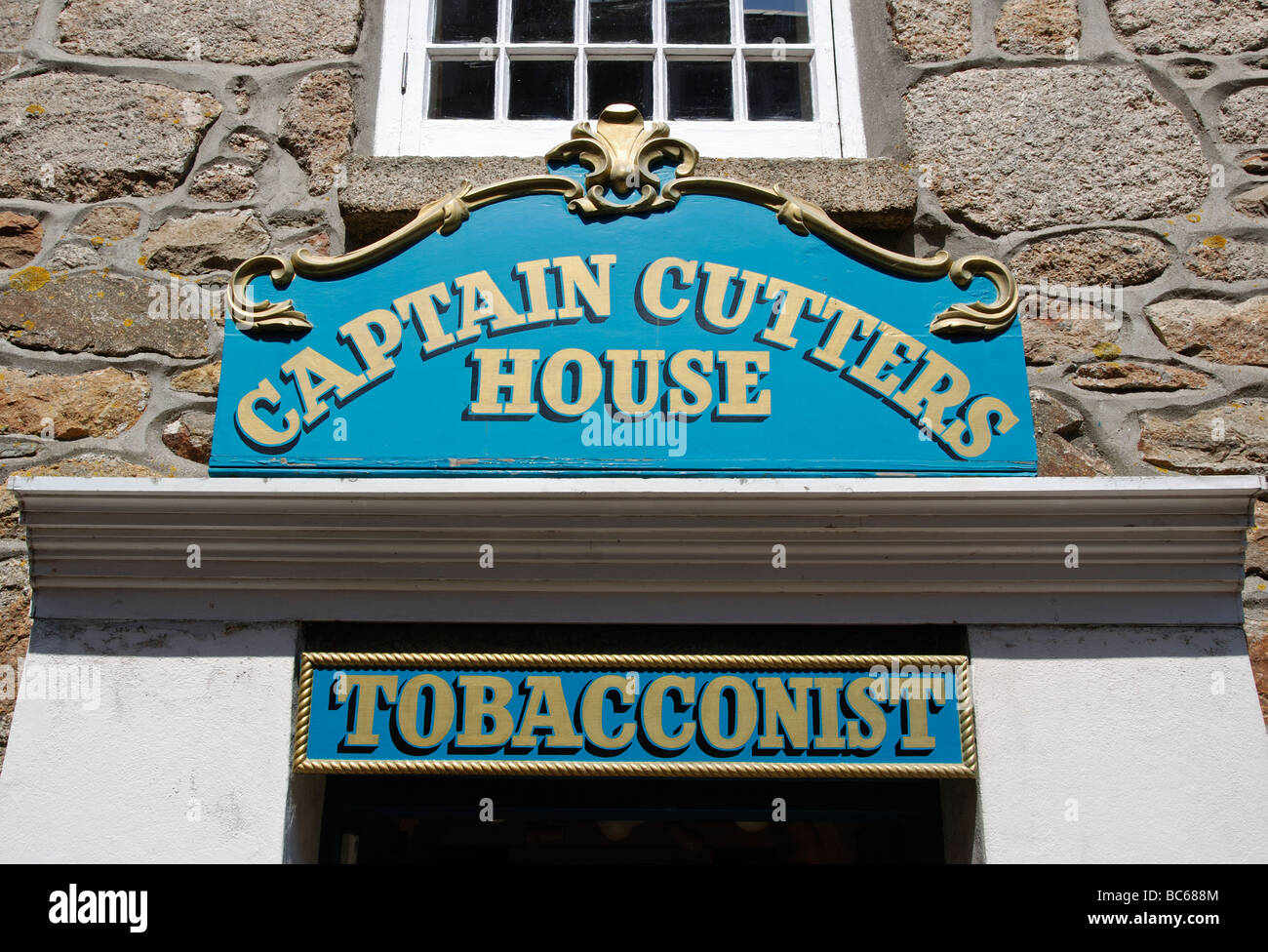 Captain Cutters tobacconist shop in Penzance, Cornwall, UK Stock Photo