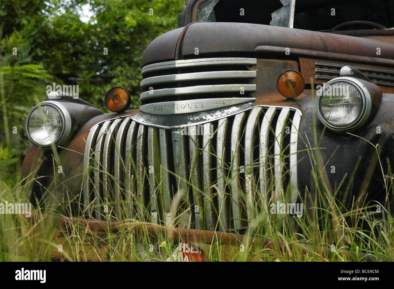 Old Chevrolet work truck abandoned in rural North Florida. Stock Photo