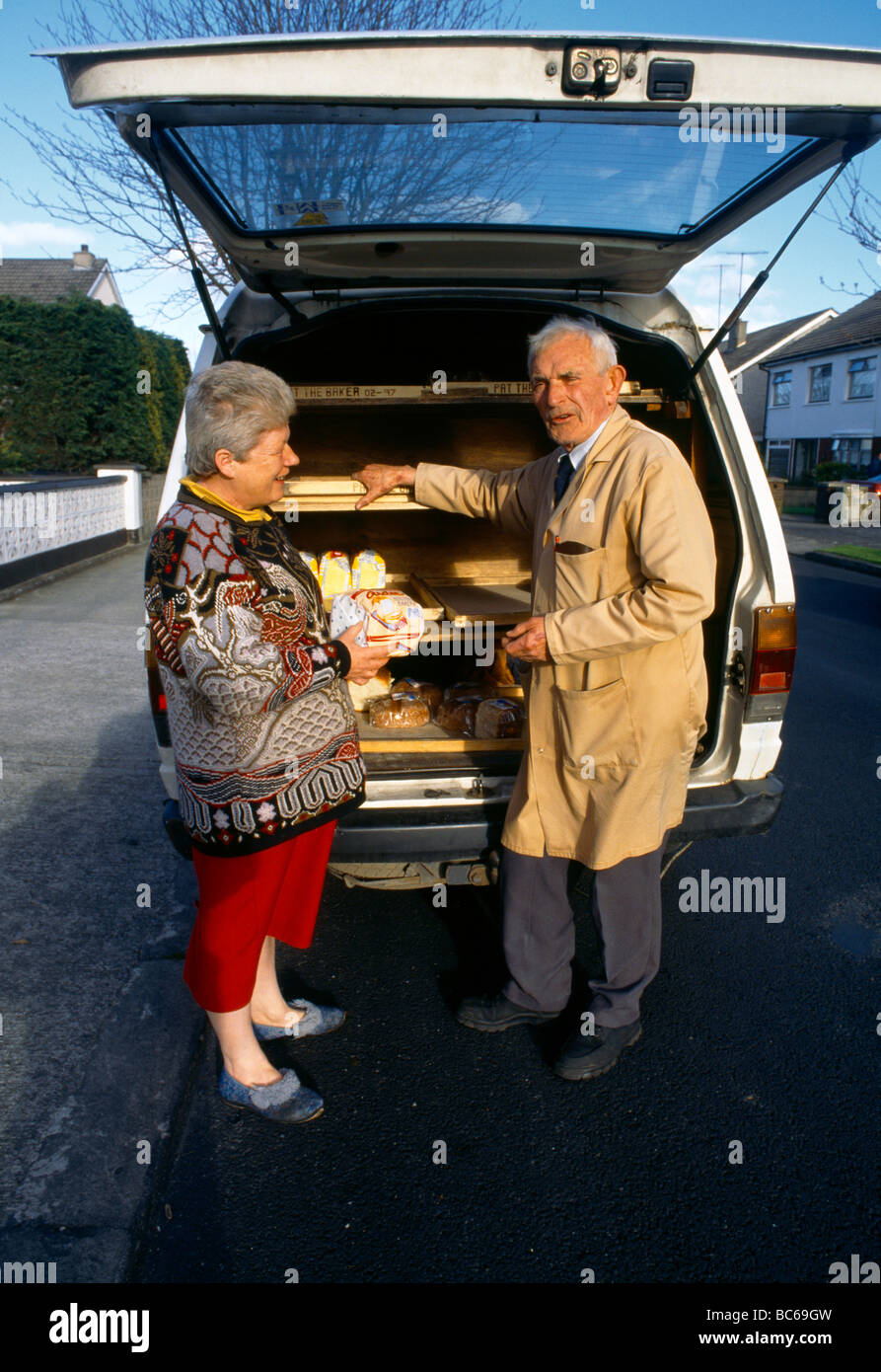 Drogheda Ireland Pat The Baker Delivering Bread Stock Photo