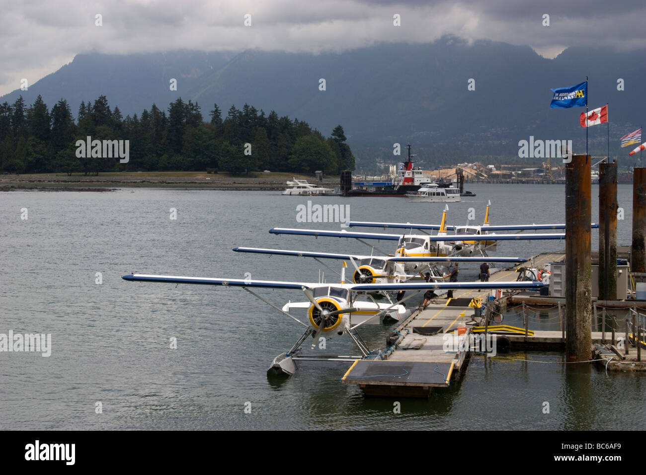 Vancouver Canada westcoast air float plane terminal to Vancouver island with beaver aircraft on