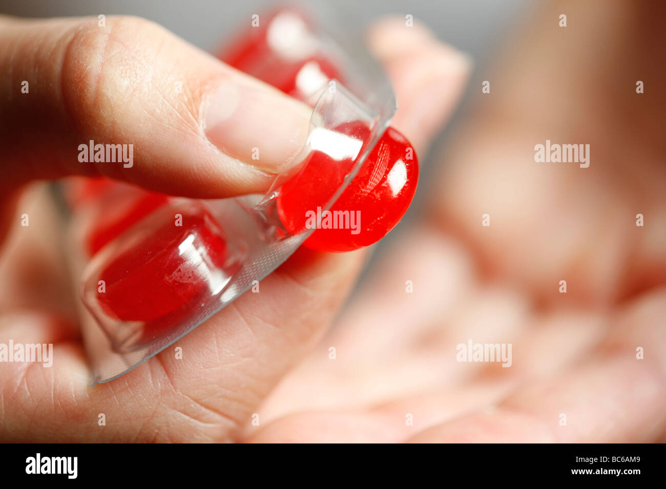 Pill capsule medicament chewable tablet Stock Photo