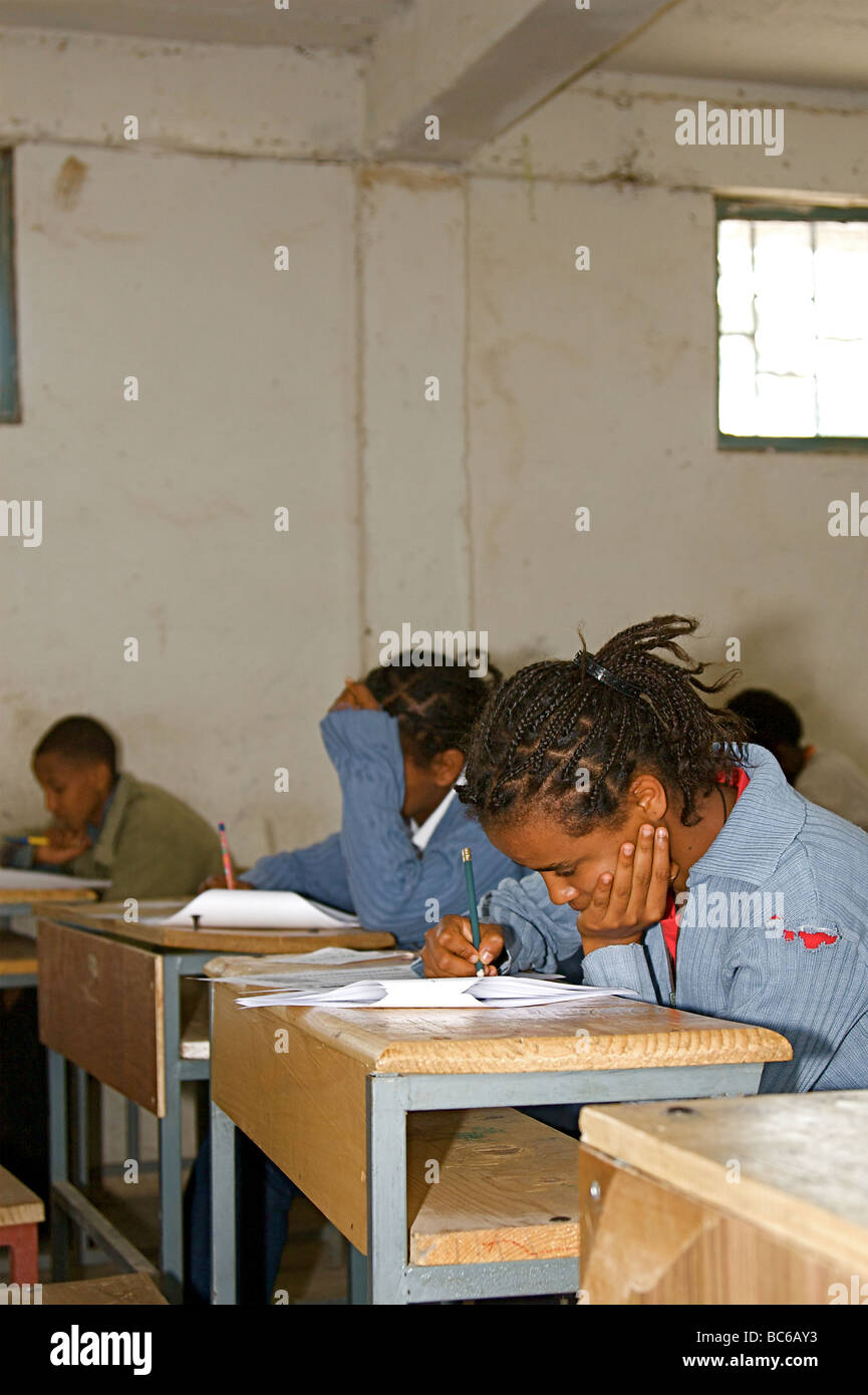 Schoolchildren from Addis Ababa in Ethiopia on the horn of Africa Stock Photo