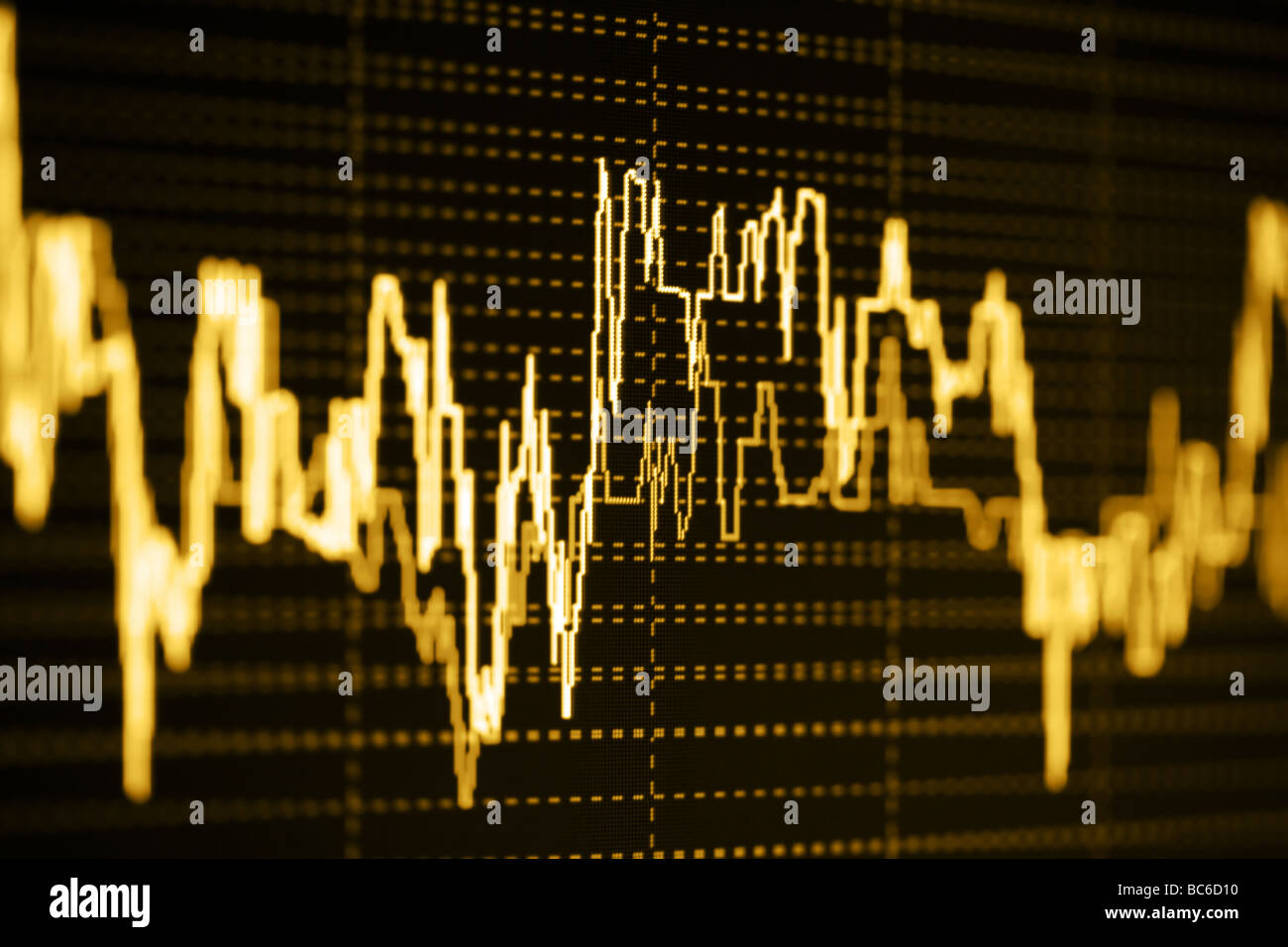 Stock index dynamics on the lcd monitor. Stock Photo