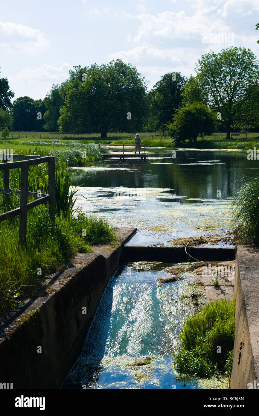 Syon Park House grounds , Brentford , tranquil scene of angler fly
