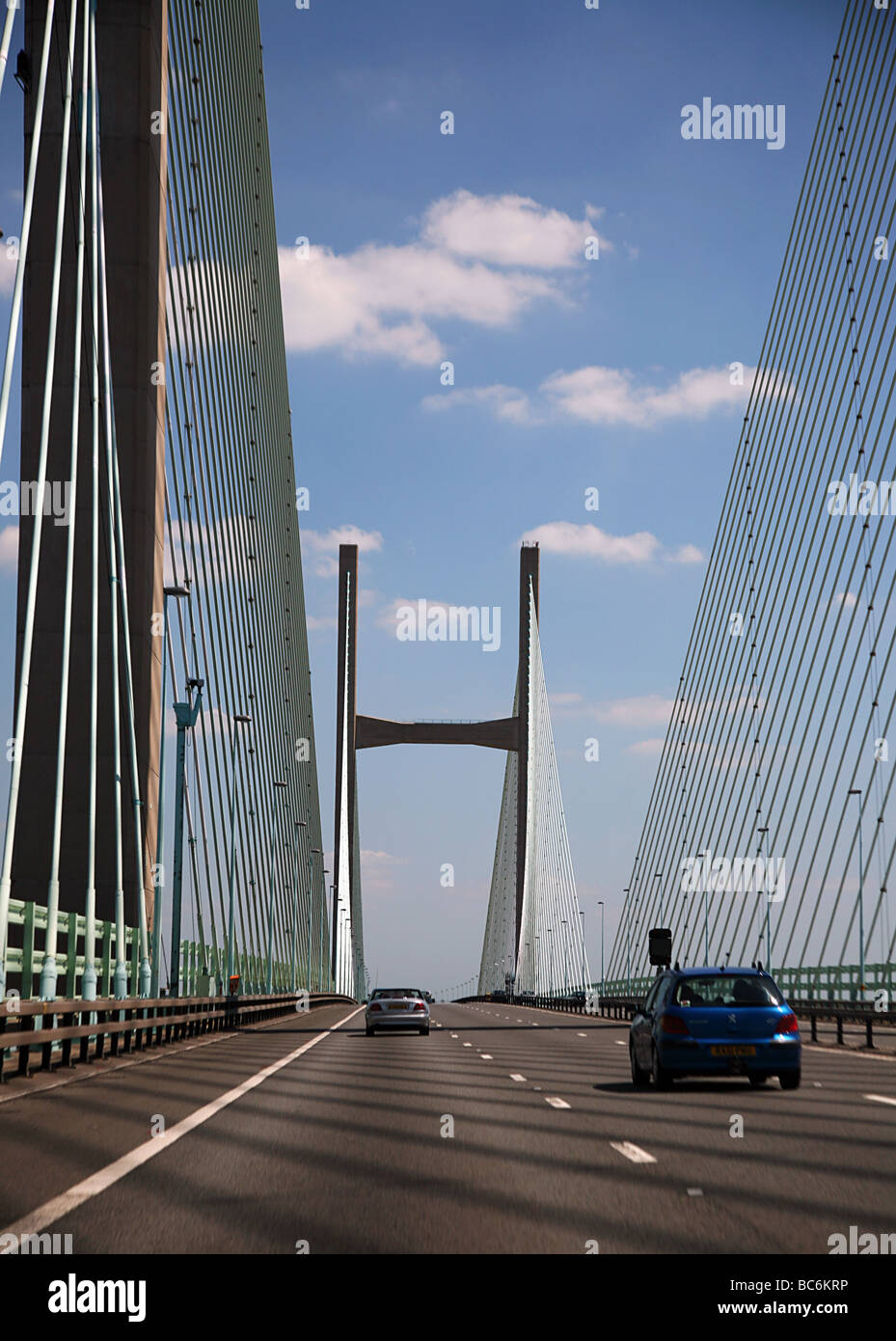 Second Severn Crossing - A spectacular bridge carrying the M4 motorway across River Severn Estuary Stock Photo