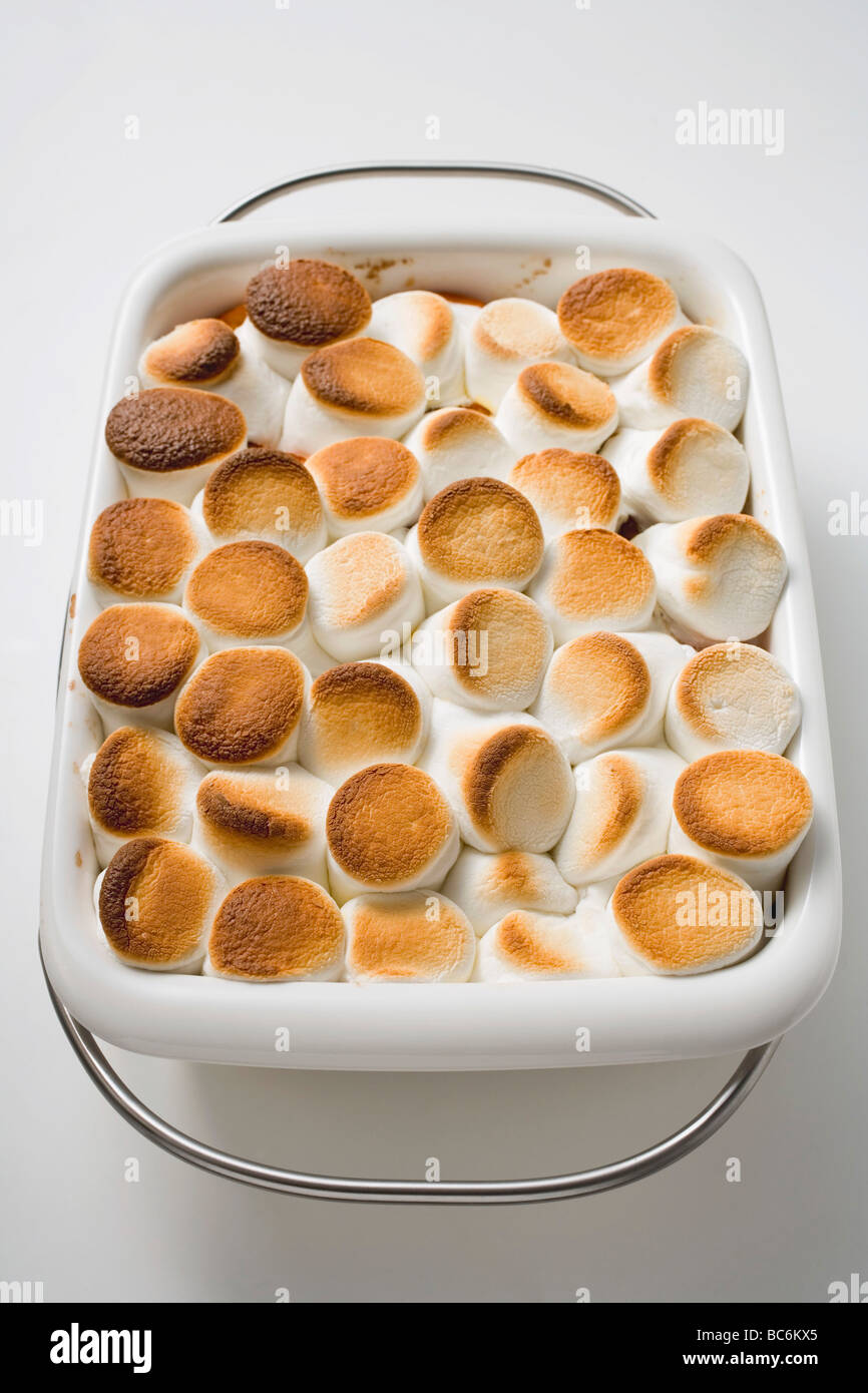 Sweet potato and marshmallow gratin in baking dish Stock Photo Alamy