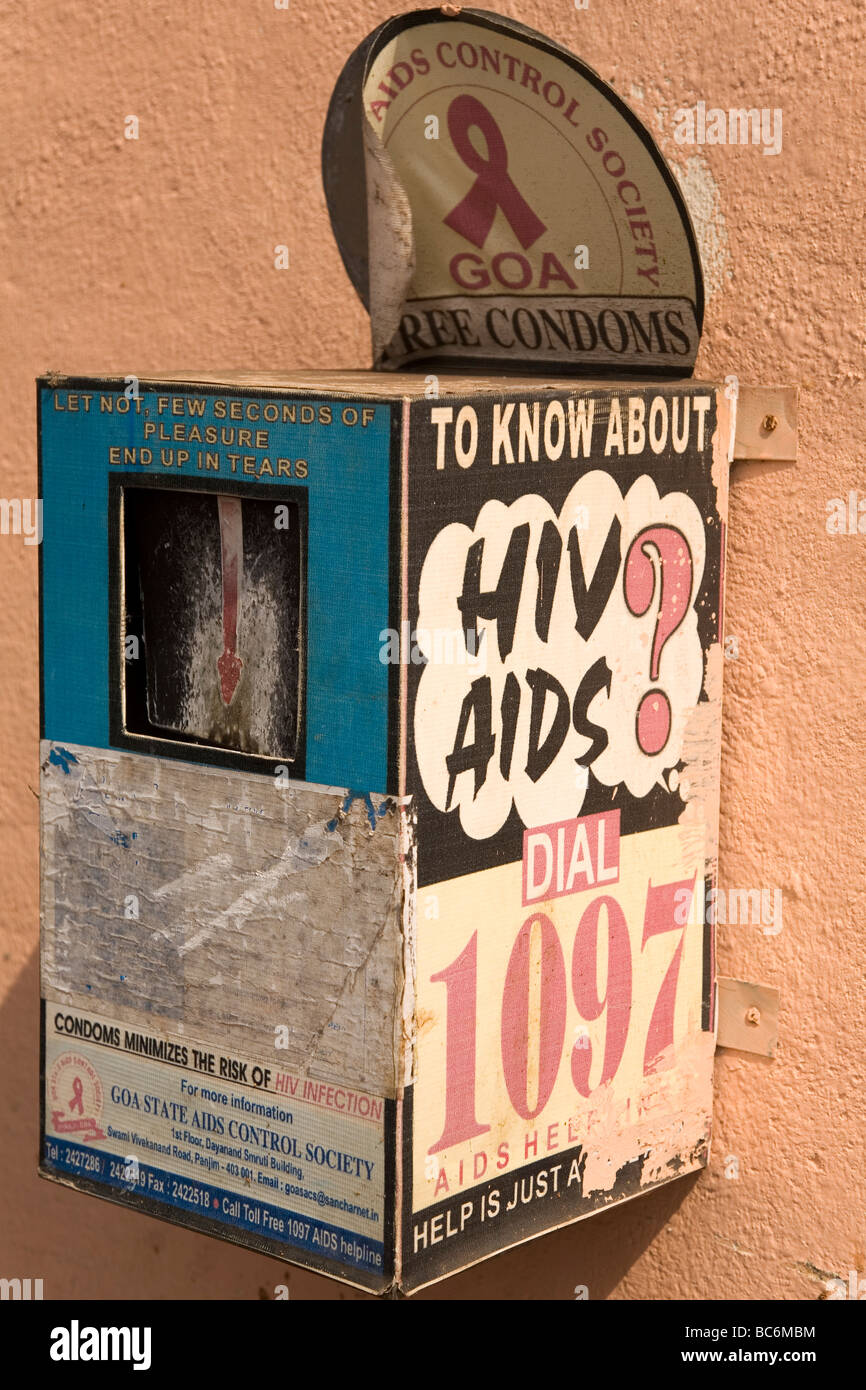 Free condoms are available from a box hung on a wall in Vasco da Gama  railway station in Goa, India Stock Photo - Alamy