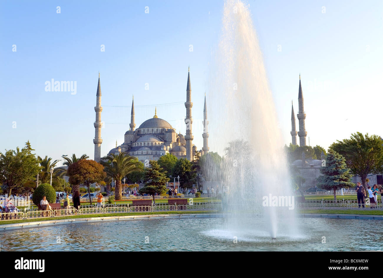 The Gardens of Sultanahmet and the Blue Mosque Istanbul Turkey Stock ...