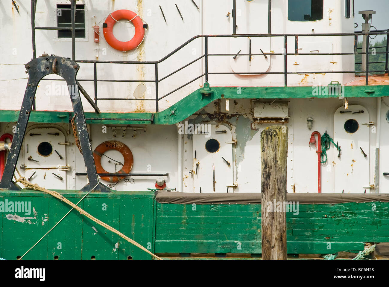 Detail of old wooden sailing ship Stock Photo - Alamy