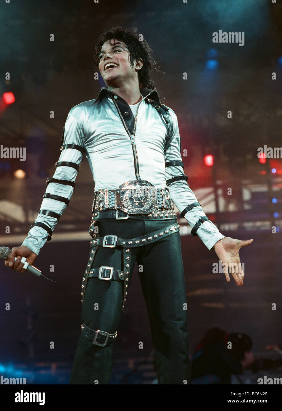 Michael Jackson seen here in concert at Roundhay Park 29th July 1988 Stock Photo