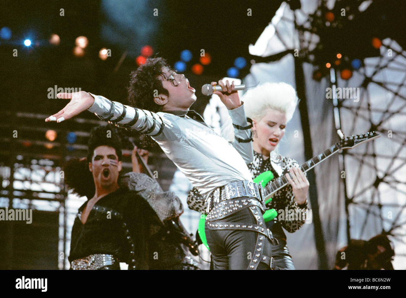 Michael Jackson seen here in concert at Roundhay Park 29th July 1988 Stock Photo