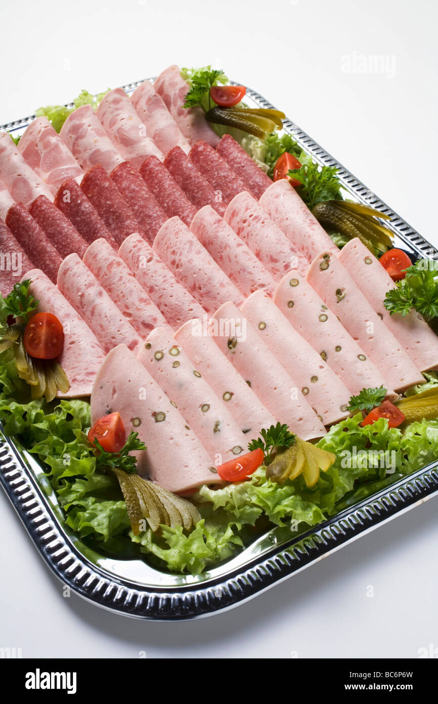 Attractively arranged cold cuts platter Stock Photo Alamy