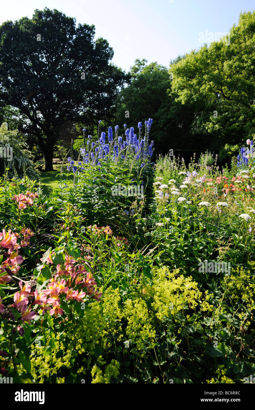 Landscaped English garden at Cothay Manor, stately home and manor in