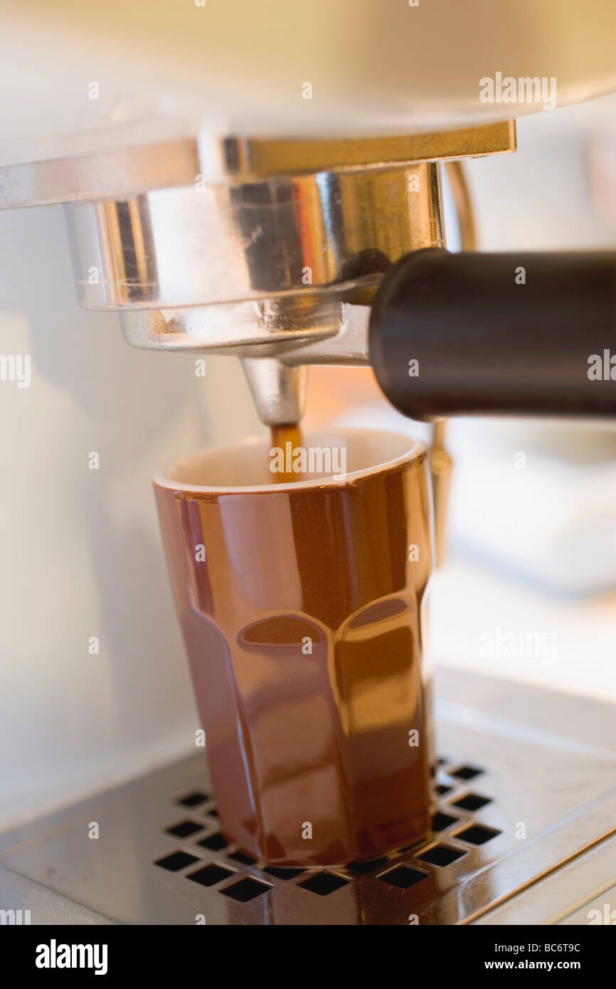 Making coffee with espresso machine Stock Photo Alamy