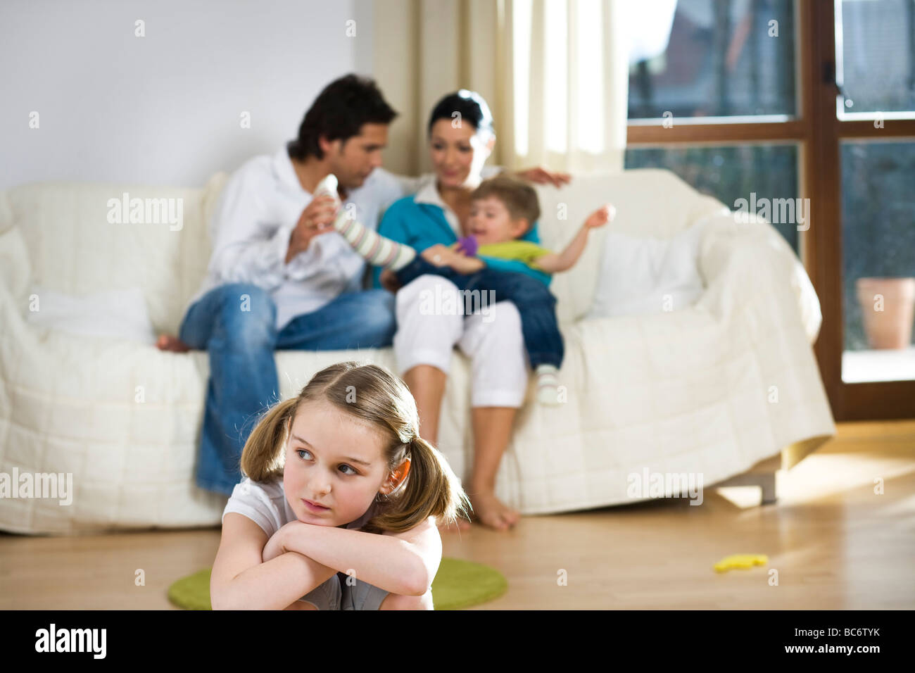 Girl jealous of younger brother Stock Photo 24737543 Alamy