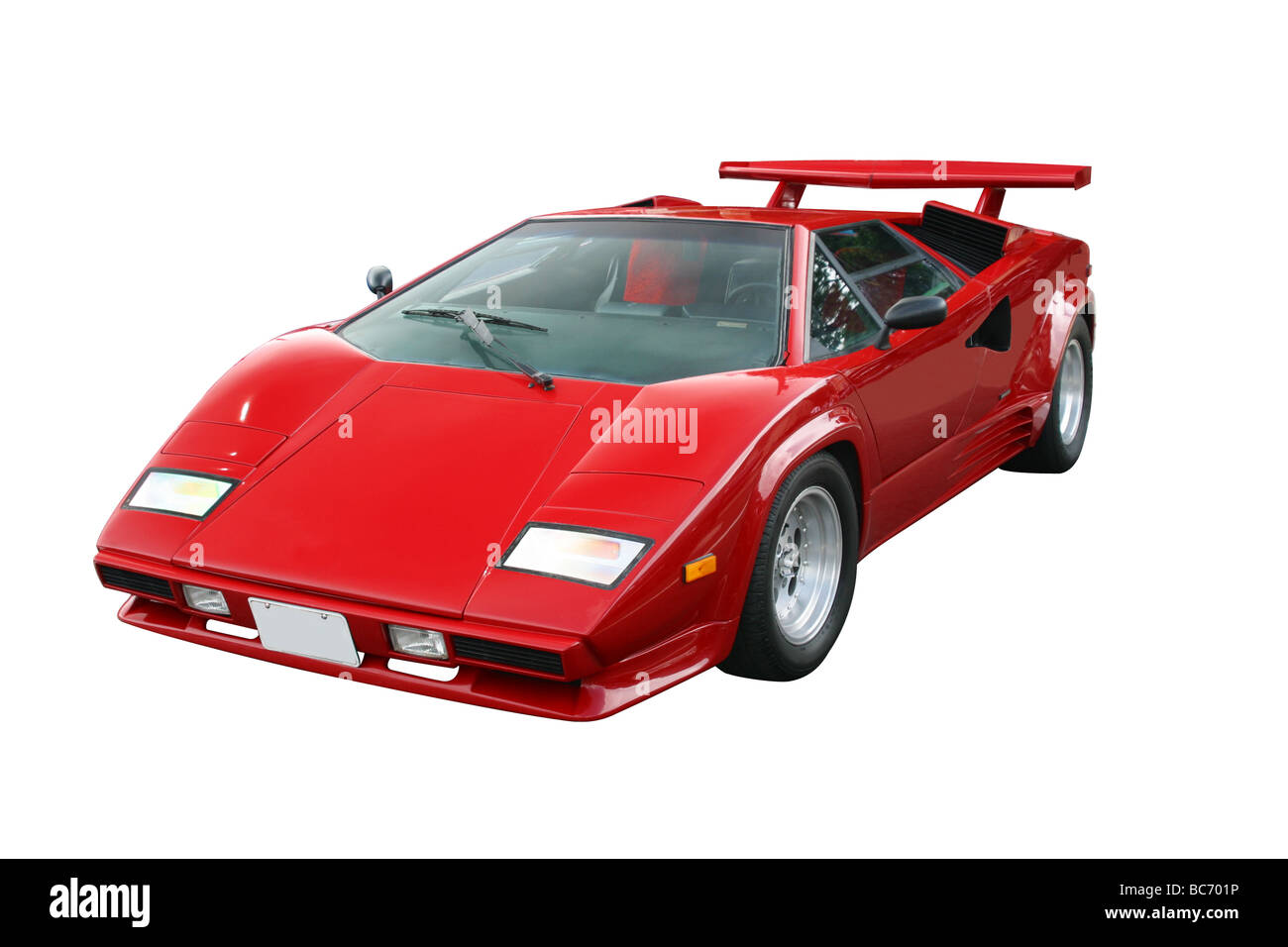 1988 Lamborghini Countach S.  Exotic sports car.  1998 kit car replica. Logos removed. Stock Photo