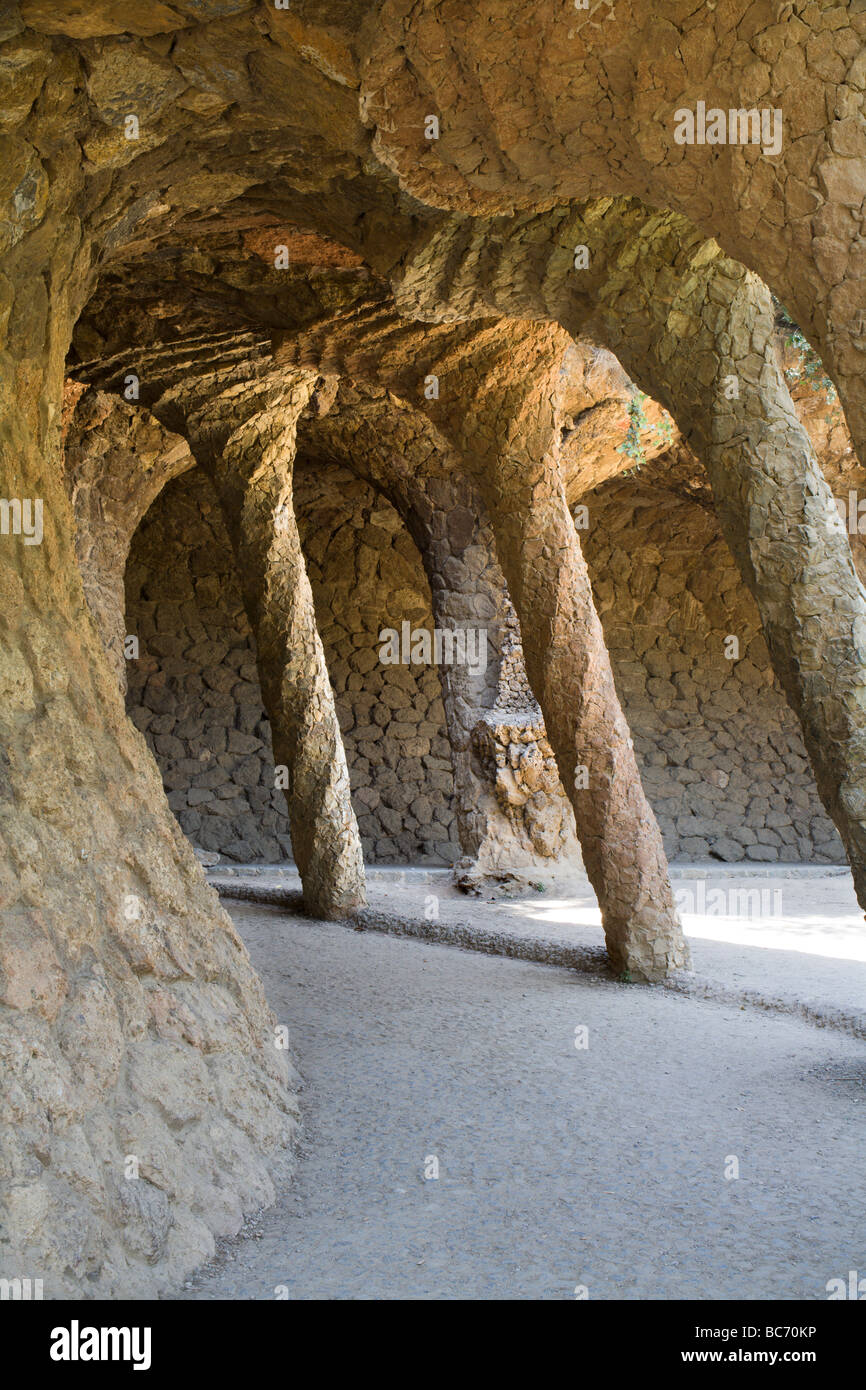 Barcelona - Guell park from Gaudi Stock Photo
