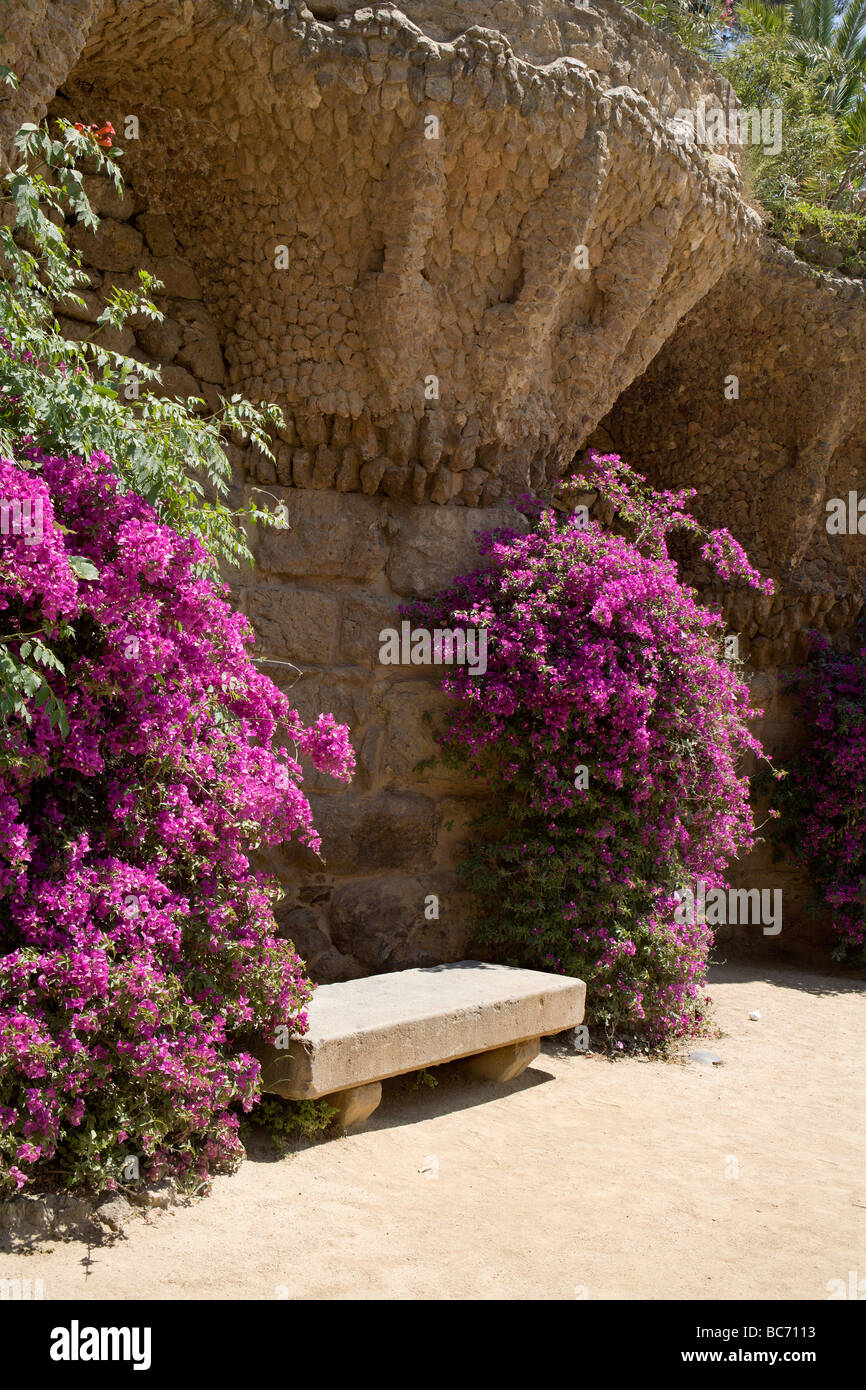 Barcelona - Guell park from Antonio Gaudi Stock Photo