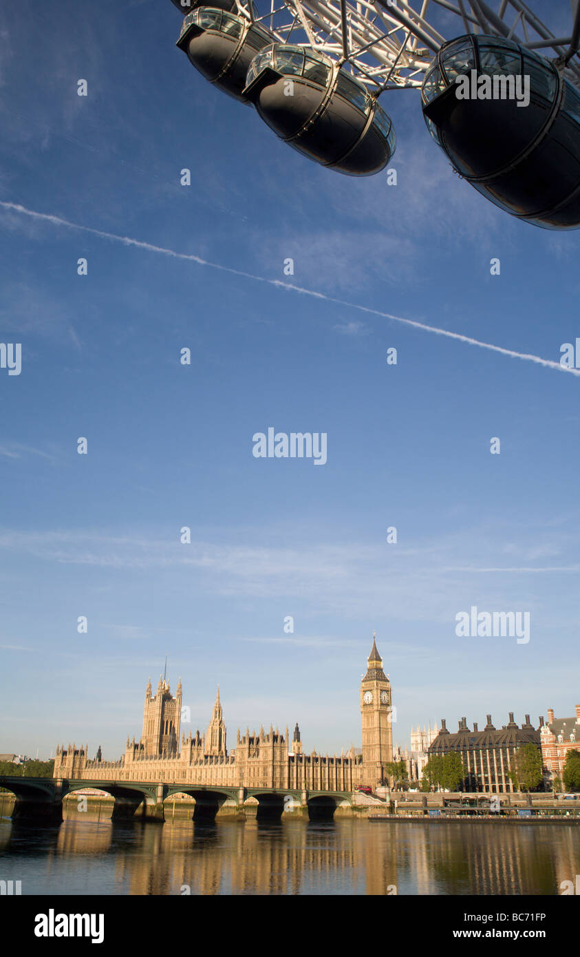 London - parliament and London eye Stock Photo