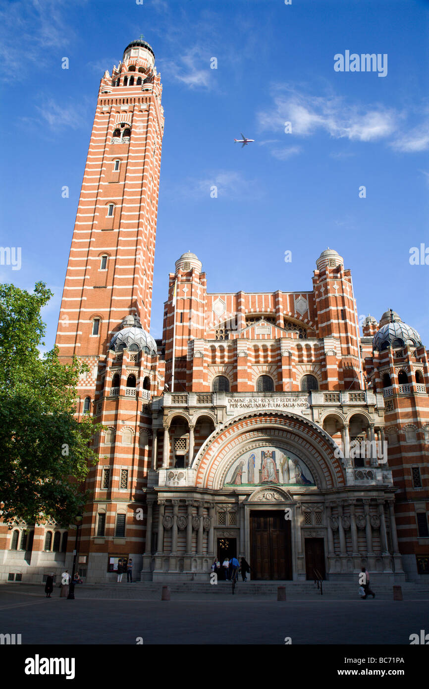 London - catholic Westminster cathedral in evening light Stock Photo