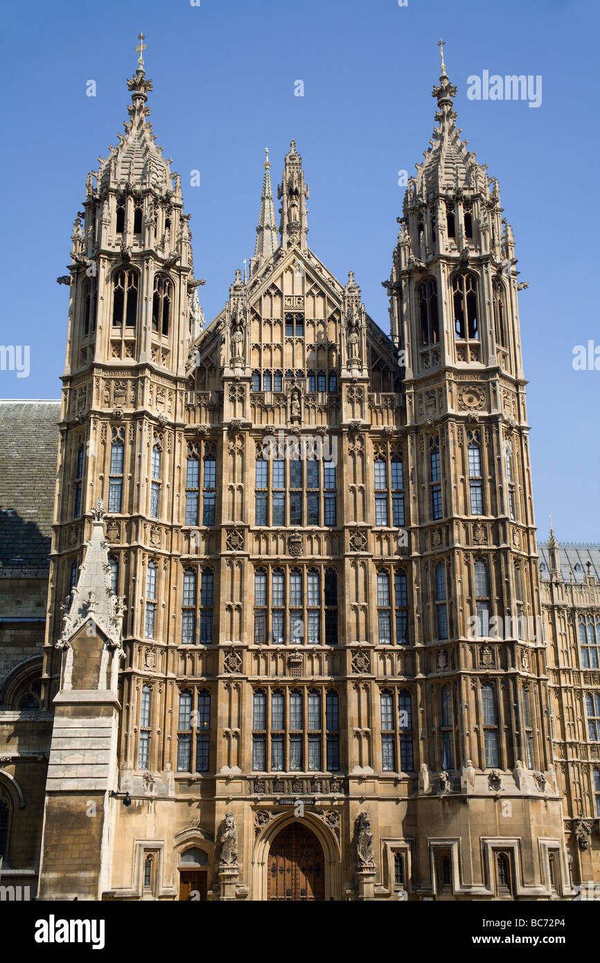 London - west facade of Parliament Stock Photo