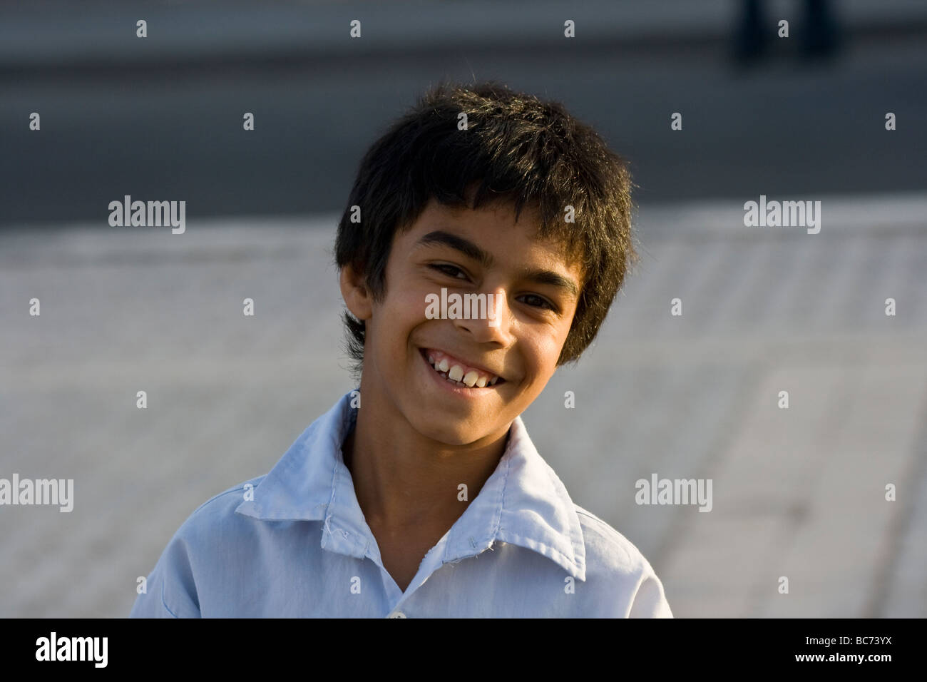 Smiling Iranian Boy in Yazd Iran Stock Photo