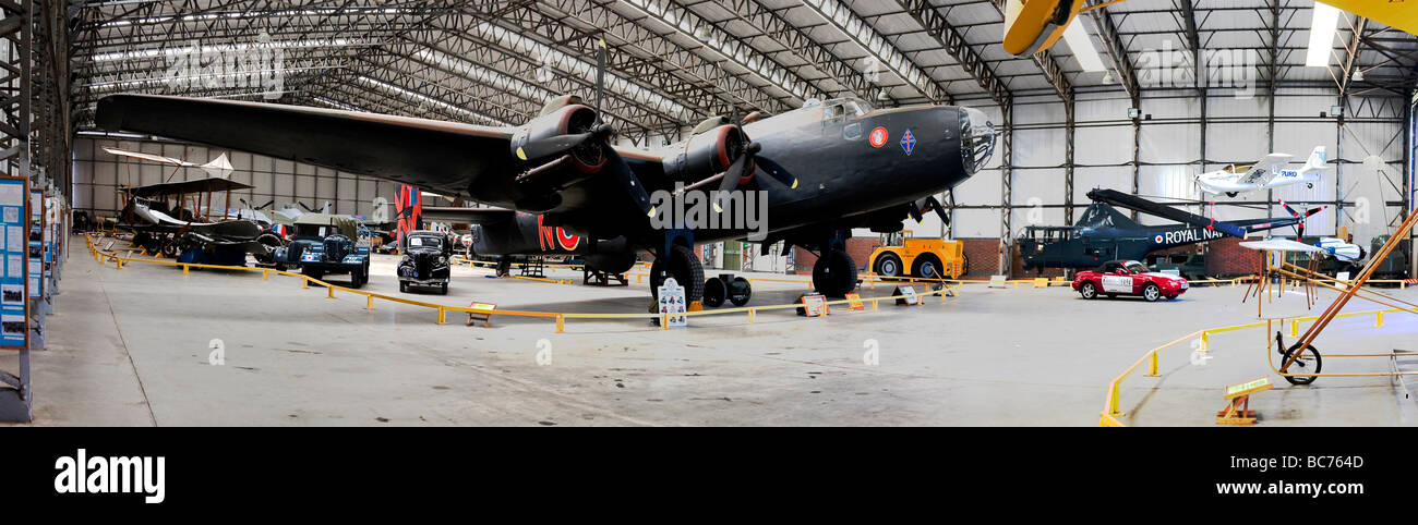 Handley Page WWII Halifax Bomber center stage in the main hangar at York aircraft museum Stock Photo