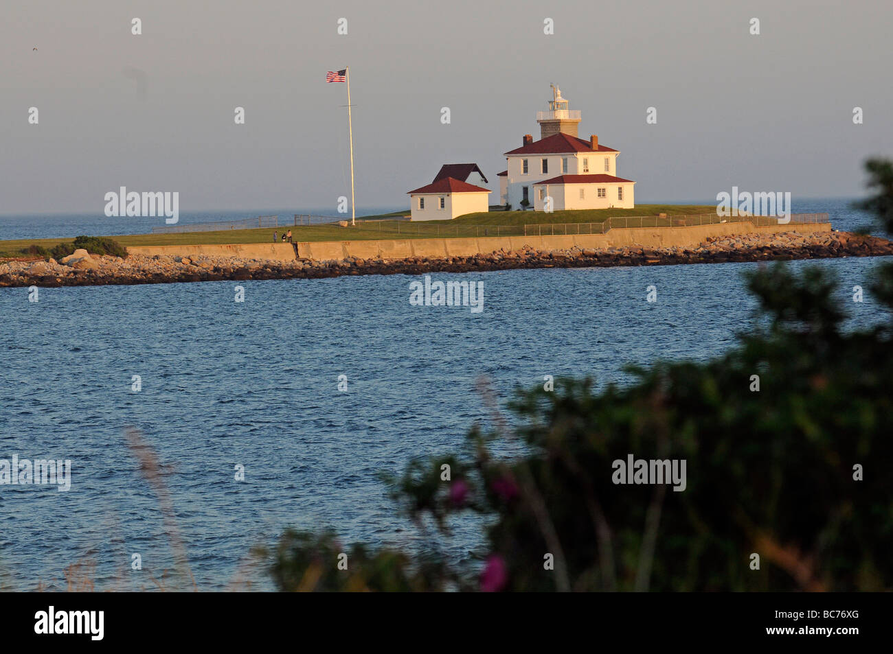 Scenic view of coast guard station at watch hill in Westerly rhode island Stock Photo