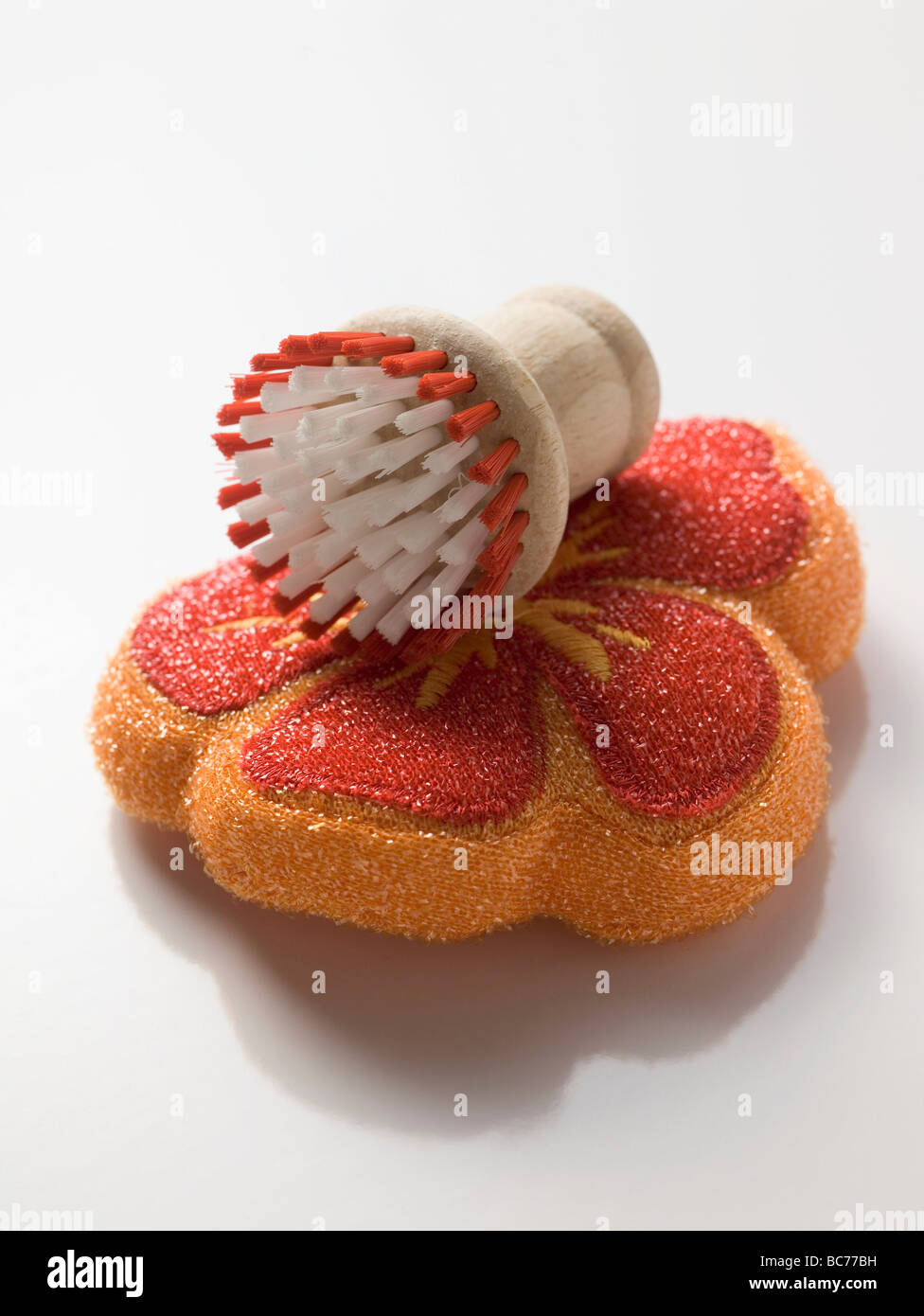 Colourful sponge and brush Stock Photo Alamy