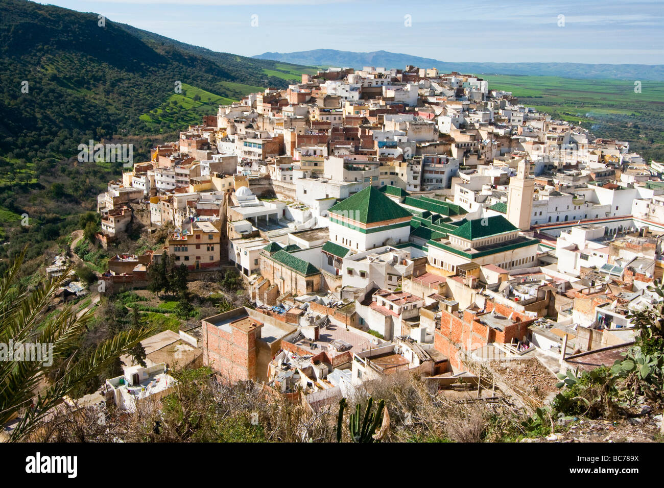 Village of Moulay Idriss or Zerhoun in Morocco Stock Photo