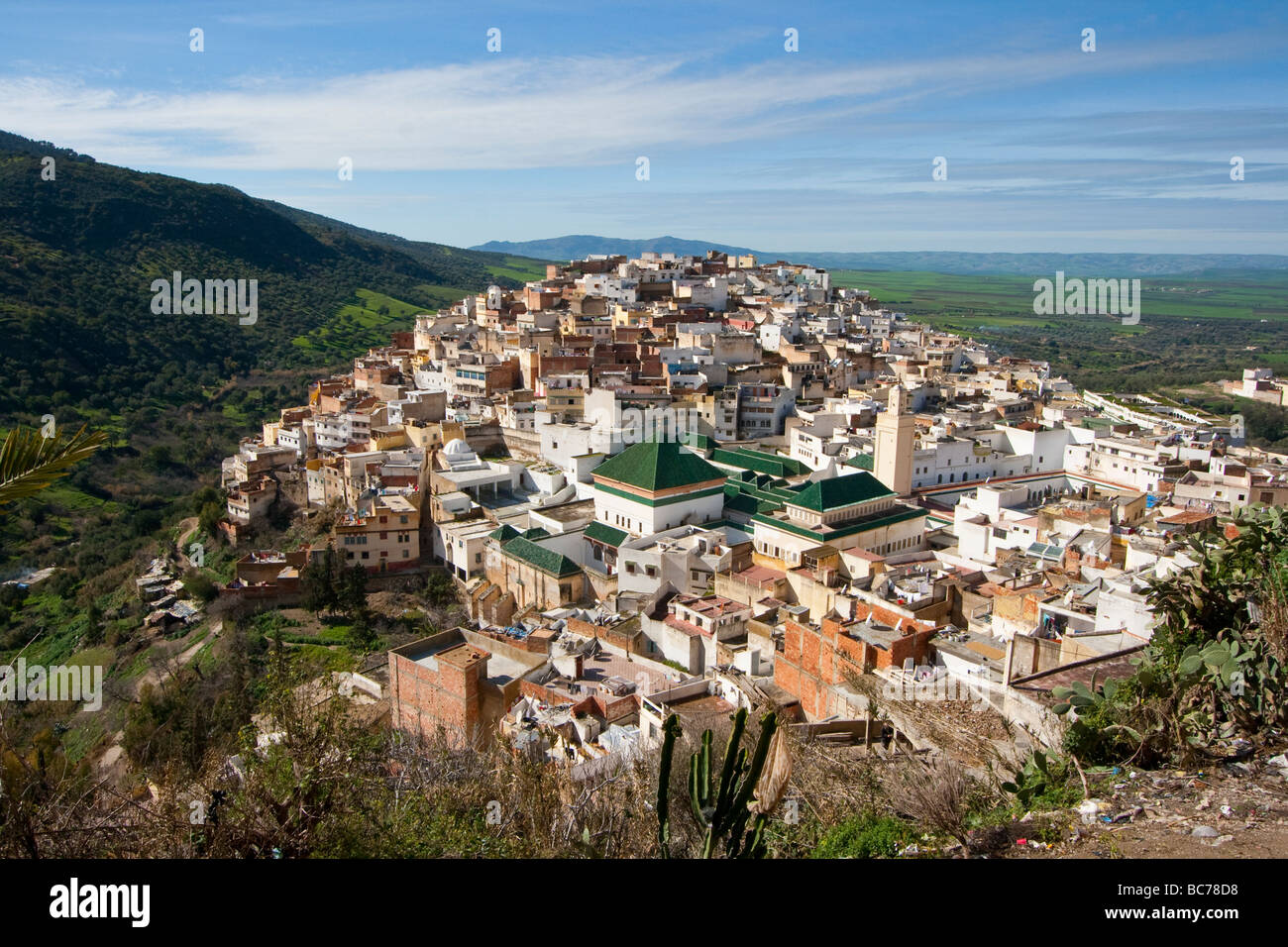 Village of Moulay Idriss or Zerhoun in Morocco Stock Photo