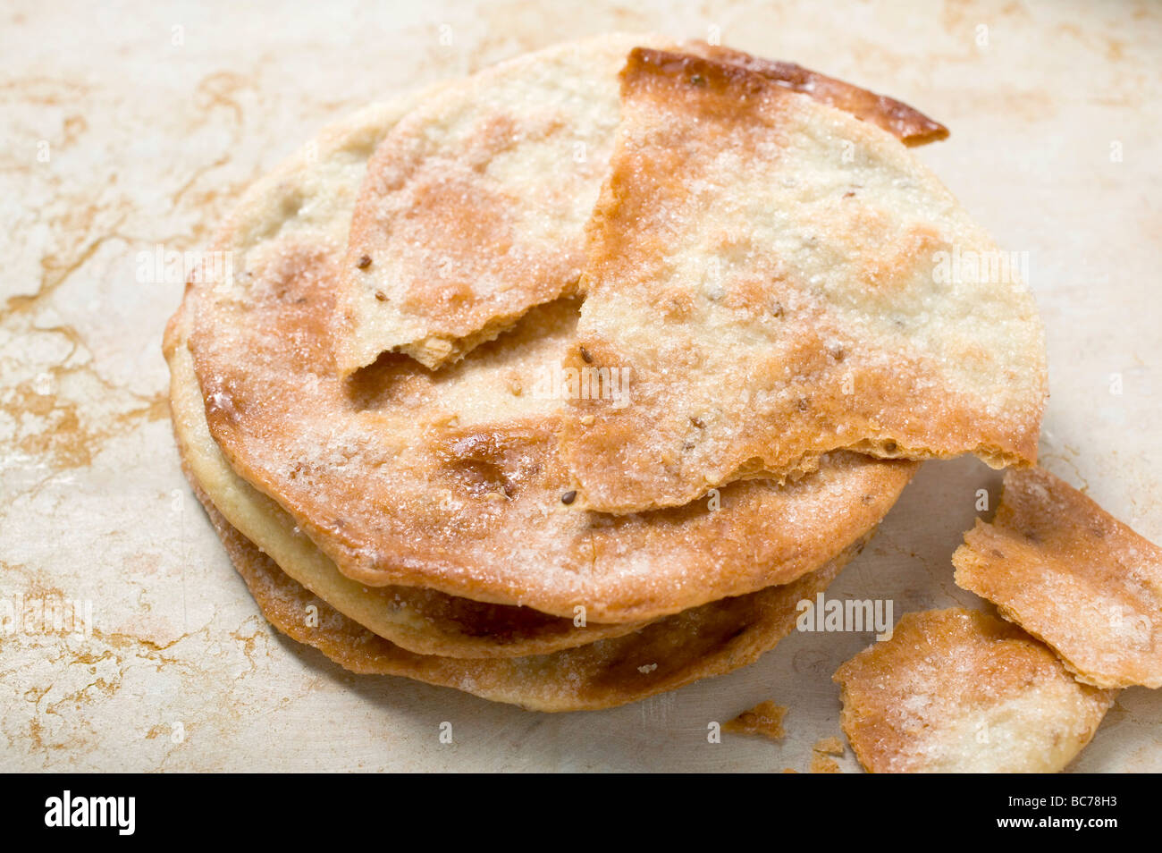 Caramelised aniseed biscuits (Spain) - Stock Photo