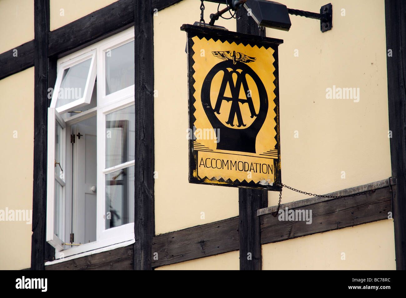 AA appointed accommadation hanging sign Ludlow Shropshire England UK Stock Photo