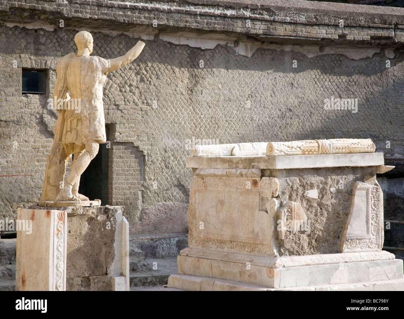 Statue of Caesar Herculaneum Campania Italy Stock Photo Alamy